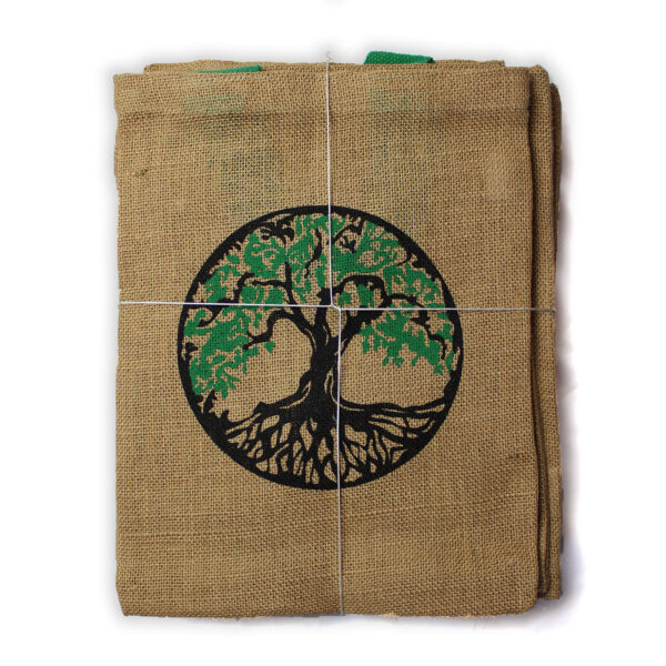 Sac fourre-tout en jute - Dessins mystiques - Mandala Rose- Vendu par 1 – Image 4