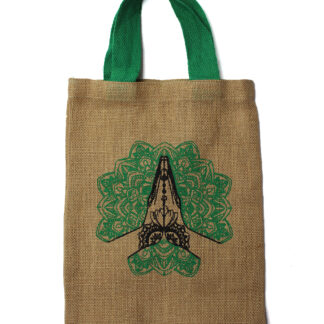 Sac fourre-tout en jute - Dessins mystiques - Namaste- Vendu par 1
