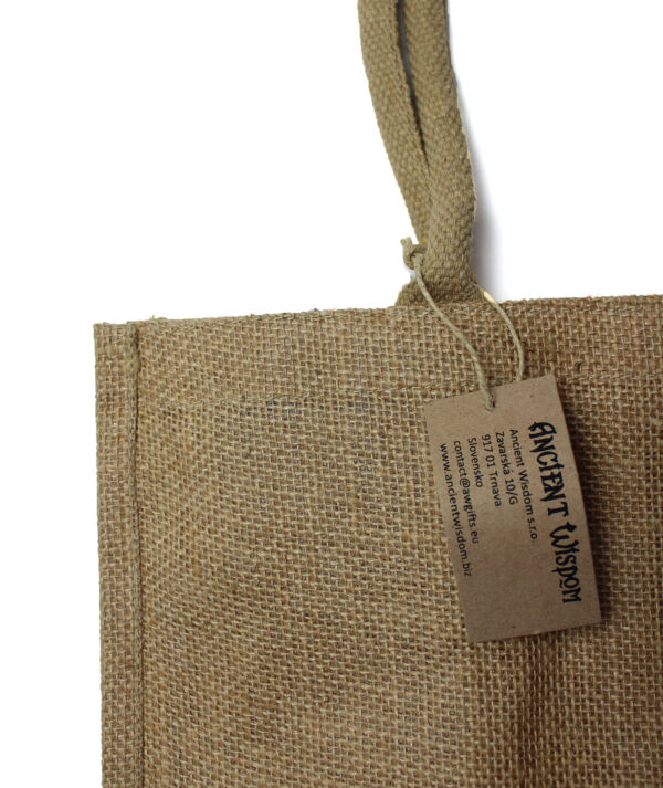 Grand sac de courses en jute avec porte-bouteilles- Vendu par 1 – Image 2