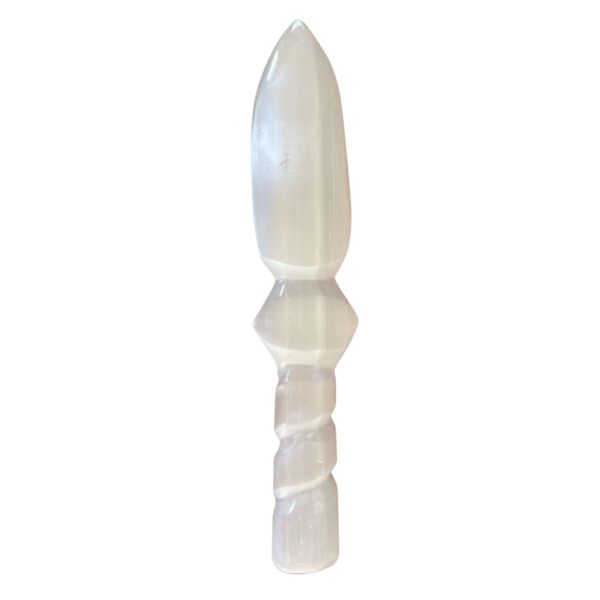 Couteau Rituel Sélénite Lrg - Spirale (25cm)- Vendu par 1 – Image 2