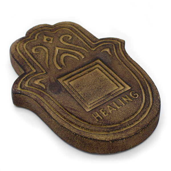 Plaque d'encens de guérison - Pierre de lave noire- Vendu par 1