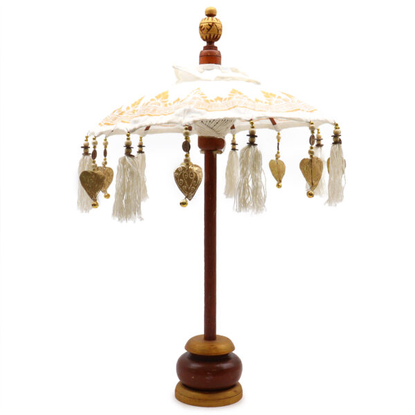 Bali Home Decor Parasol - Toile - Décor Doré - 40cm- Vendu par 1