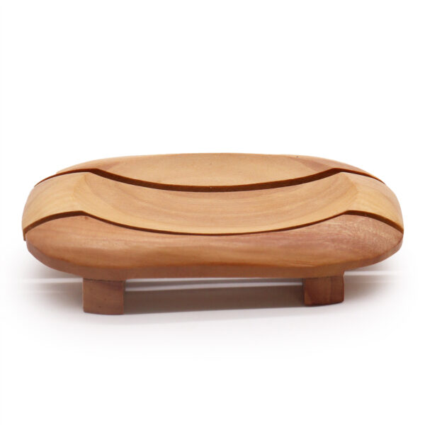 Porte-savon classique en acajou - Ovale en rectangle- Vendu par 1 – Image 2