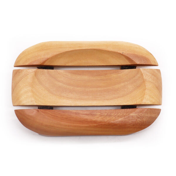 Porte-savon classique en acajou - Ovale en rectangle- Vendu par 1 – Image 3