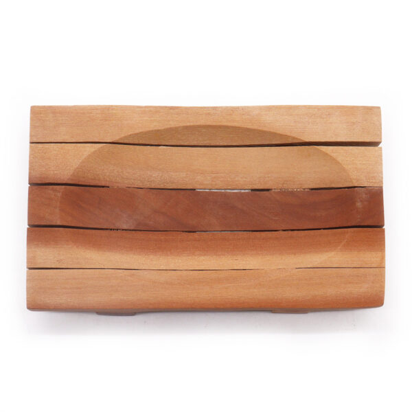 Porte-savon classique en acajou - Égouttoir à grille- Vendu par 1 – Image 3