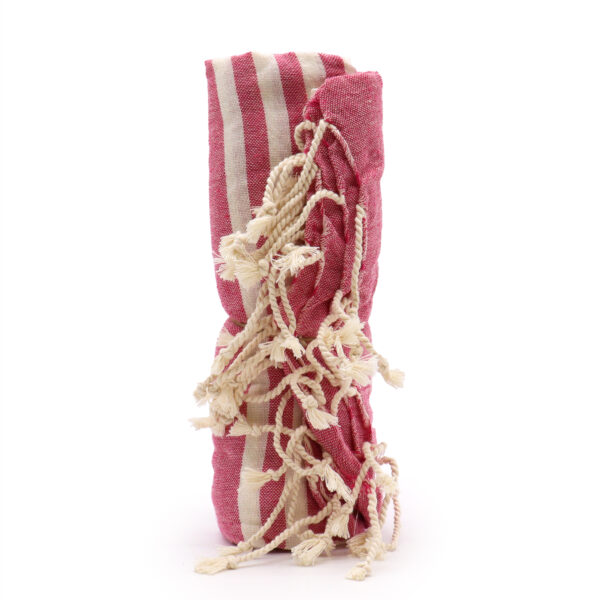 Plaid Pario en Coton - 100x180 cm - Rose Vif- Vendu par 1 – Image 4