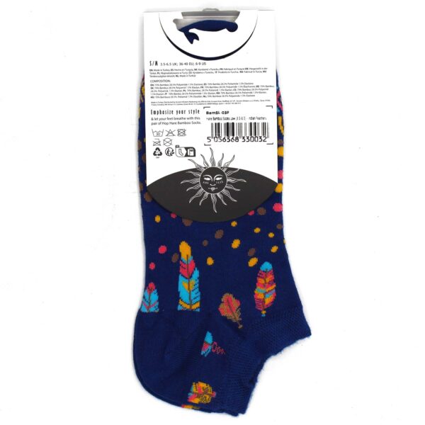 Chaussettes basses en bambou Hop Hare M/L (41-46) - Plumes indiennes- Vendu par 1 – Image 3