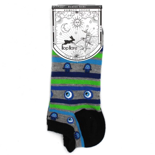 Chaussettes basses en bambou Hop Hare S/M (36-40) - Evil Eye & Hamsa- Vendu par 1 – Image 2