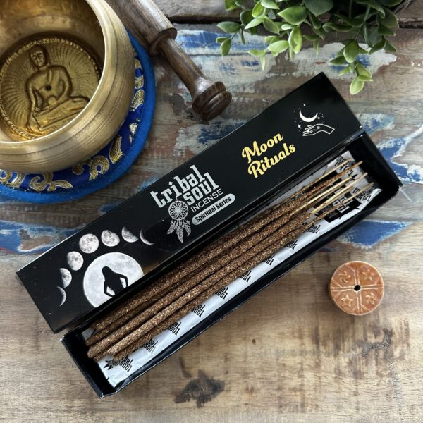 Bâtons d'encens spirituels Tribal Soul et support en céramique - Rituel de la Lune- Vendu par 1