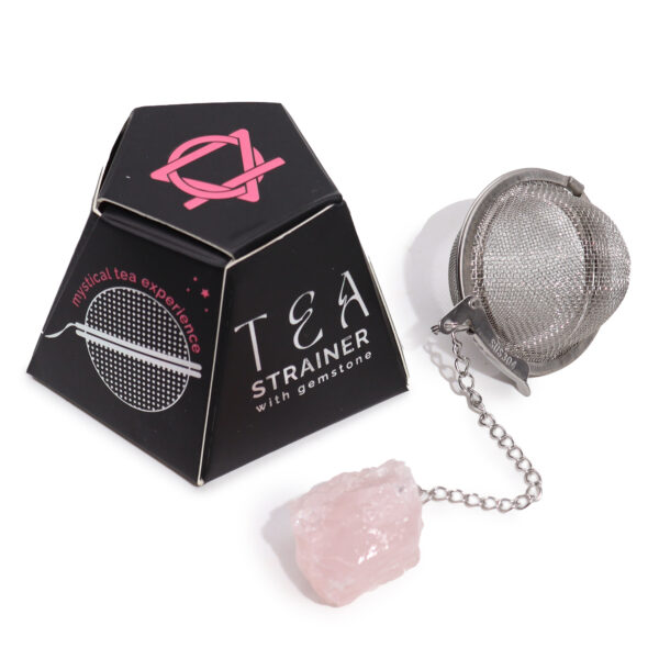Passoire à thé en cristal brut - Quartz rose- Vendu par 1