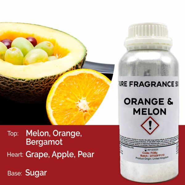 Huile parfumée pure orange et melon - 500 ml- Vendu par 1