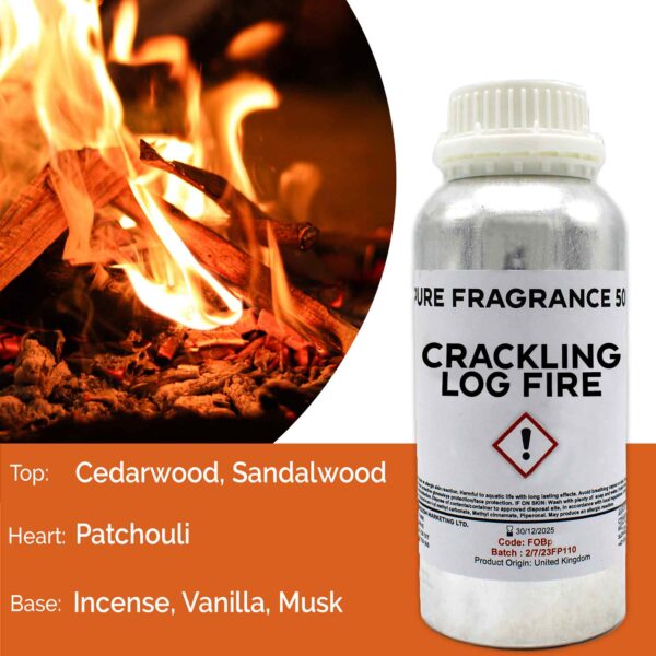 Huile parfumée pure pour feu de bois crépitant - 500 ml- Vendu par 1