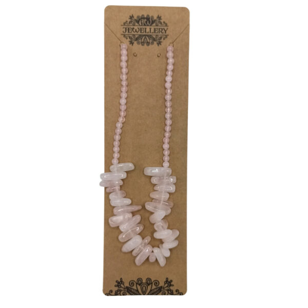 Collier de pierres précieuses longues - Quartz rose- Vendu par 1