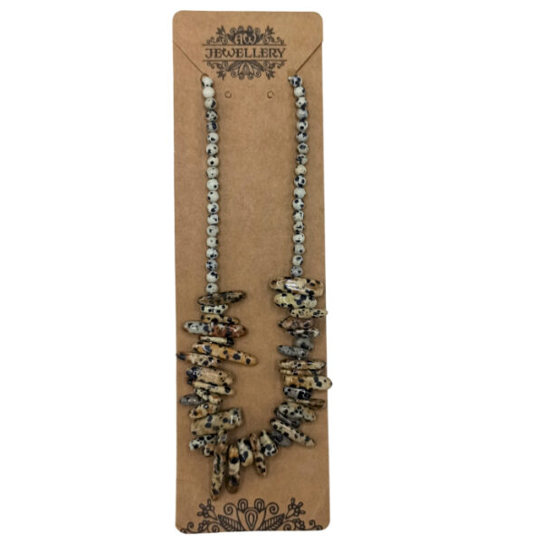 Collier de pierres précieuses Longstone - Pierre dalmate- Vendu par 1