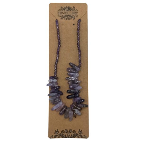 Collier de pierres précieuses longues - Améthyste- Vendu par 1