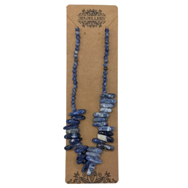 Collier de pierres précieuses longues - Sodalite- Vendu par 1