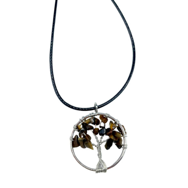 Pendentif Arbre de Vie - Oeil de Tigre- Vendu par 1