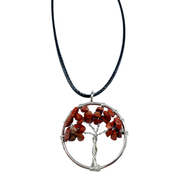 Pendentif Arbre de Vie - Jaspe Rouge- Vendu par 1