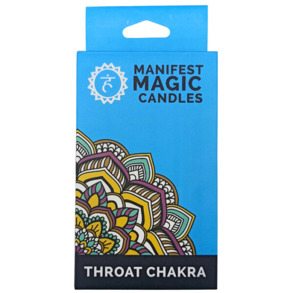 Bougies Magiques Manifeste (pack de 12) - Bleu - Chakra de la Gorge- Vendu par 1 – Image 2