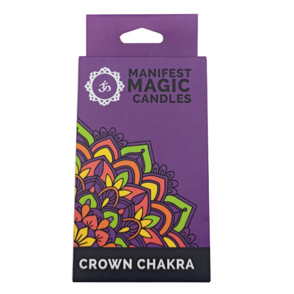 Bougies Magiques Manifestes (pack de 12) - Violet - Chakra de la Couronne- Vendu par 1 – Image 2
