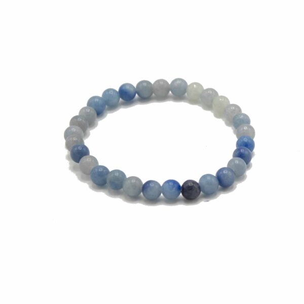 Bracelet de manifestation de pierres précieuses - Agate dentelle bleue - Indépendance- Vendu par 1