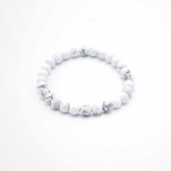 Bracelet de manifestation de pierres précieuses - Jaspe blanc - Paix- Vendu par 1
