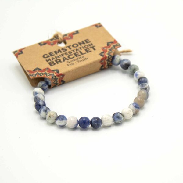 Bracelet de manifestation de pierres précieuses - Sodalite - Vérité- Vendu par 1 – Image 2