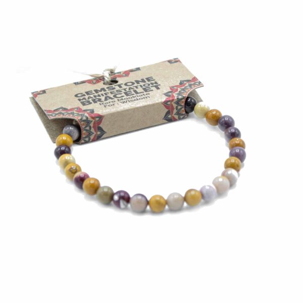 Bracelet de manifestation de pierres précieuses - Mokiate rare - Sagesse- Vendu par 1 – Image 2