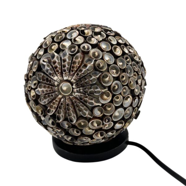 Lampe Coquillage Boho - Globe Torsadé Chocolat - 15 cm- Vendu par 1 – Image 2