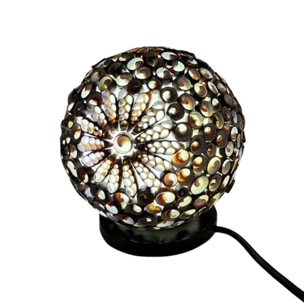Lampe Coquillage Boho - Globe Torsadé Chocolat - 15 cm- Vendu par 1 – Image 3