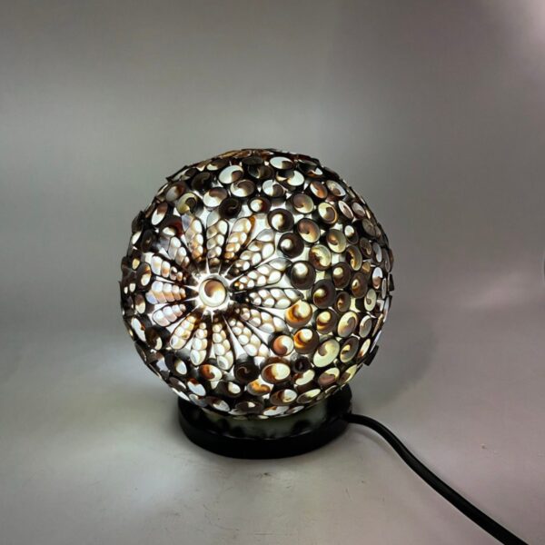 Lampe Coquillage Boho - Globe Torsadé Chocolat - 15 cm- Vendu par 1 – Image 4