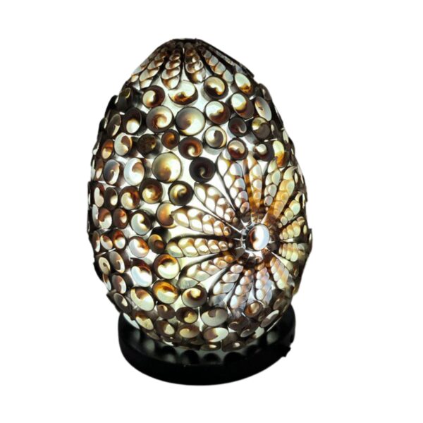 Lampe Coquillage Boho - Ovale Torsadé Chocolat - 15 cm- Vendu par 1 – Image 3
