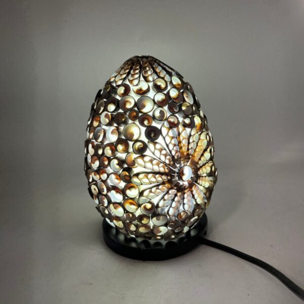 Lampe Coquillage Boho - Ovale Torsadé Chocolat - 15 cm- Vendu par 1 – Image 4