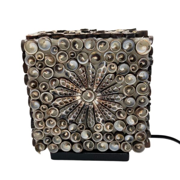 Lampe Coquillage Boho - Carré Torsadé Chocolat - 15 cm- Vendu par 1 – Image 2