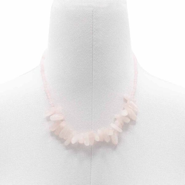 Collier de pierres précieuses longues - Quartz rose- Vendu par 1 – Image 3