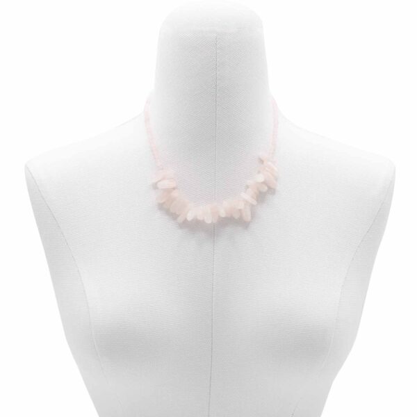 Collier de pierres précieuses longues - Quartz rose- Vendu par 1 – Image 2