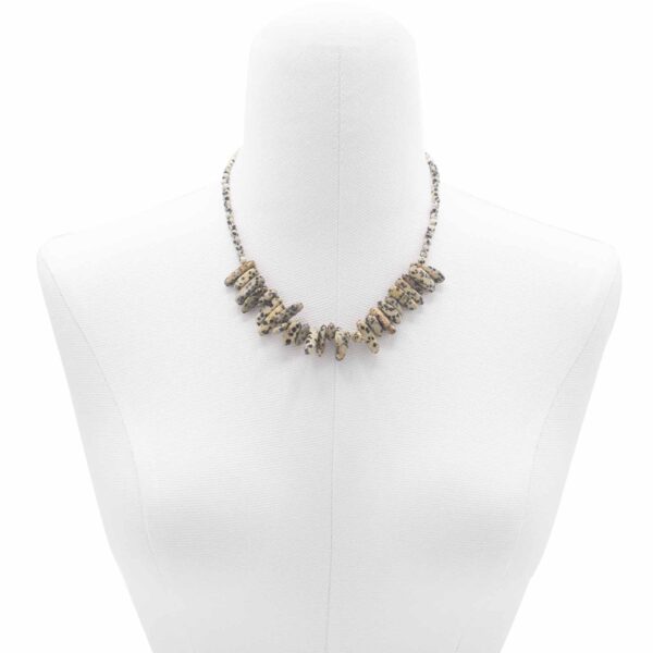 Collier de pierres précieuses Longstone - Pierre dalmate- Vendu par 1 – Image 2
