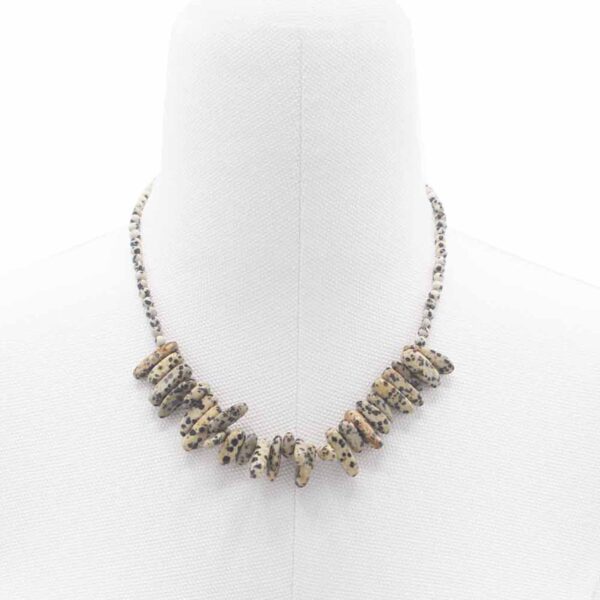 Collier de pierres précieuses Longstone - Pierre dalmate- Vendu par 1 – Image 3
