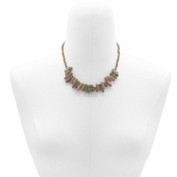 Collier de pierres précieuses longues - Agate mousse- Vendu par 1 – Image 2