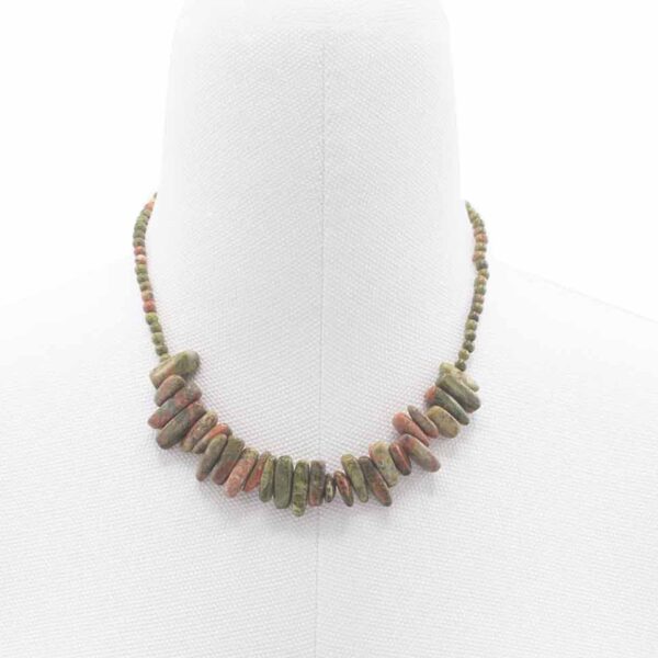 Collier de pierres précieuses longues - Agate mousse- Vendu par 1 – Image 3