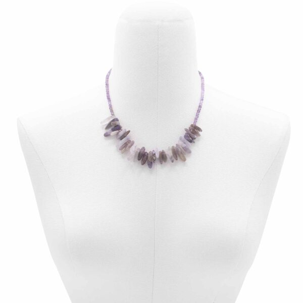 Collier de pierres précieuses longues - Améthyste- Vendu par 1 – Image 2
