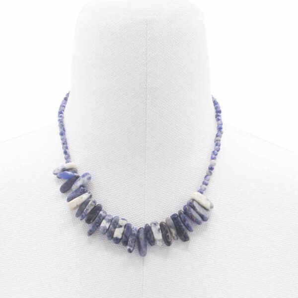 Collier de pierres précieuses longues - Sodalite- Vendu par 1 – Image 3