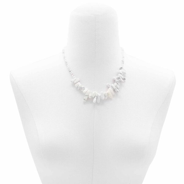 Collier de pierres précieuses longues - Jaspe blanc- Vendu par 1 – Image 2