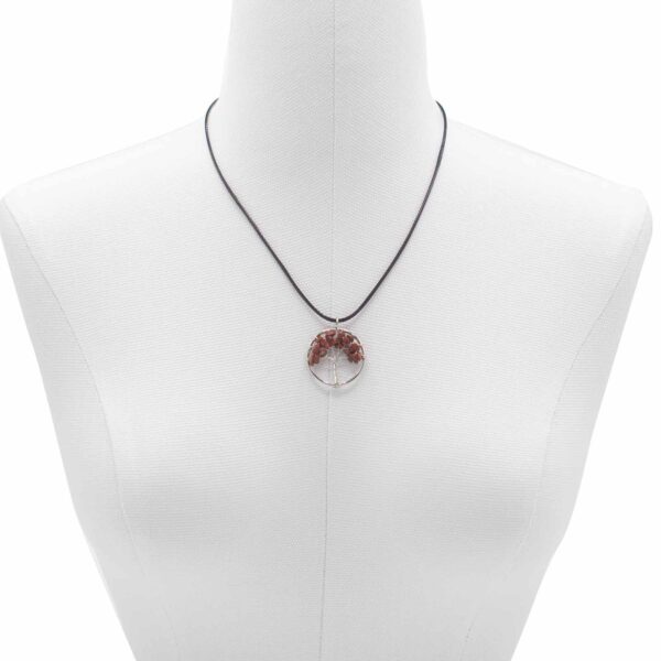 Pendentif Arbre de Vie - Jaspe Rouge- Vendu par 1 – Image 2