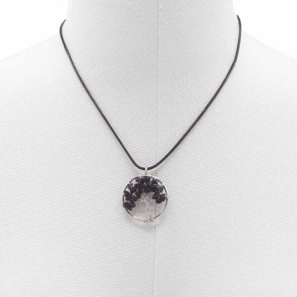 Pendentif Arbre de Vie - Agate Noire- Vendu par 1 – Image 3