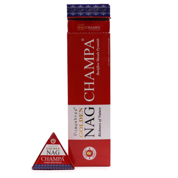 42g Jumbo Golden Nag - Cônes d'encens Champa Back Flow- Vendu par 1