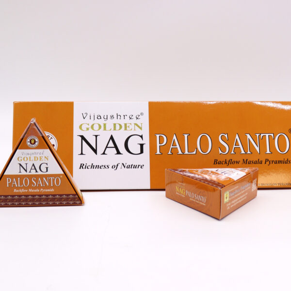 42g Jumbo Golden Nag - Cônes d'encens Palo Santo Back Flow- Vendu par 1 – Image 2