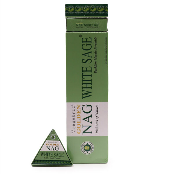 42g Jumbo Golden Nag - Cônes d'encens à reflux de sauge blanche- Vendu par 1