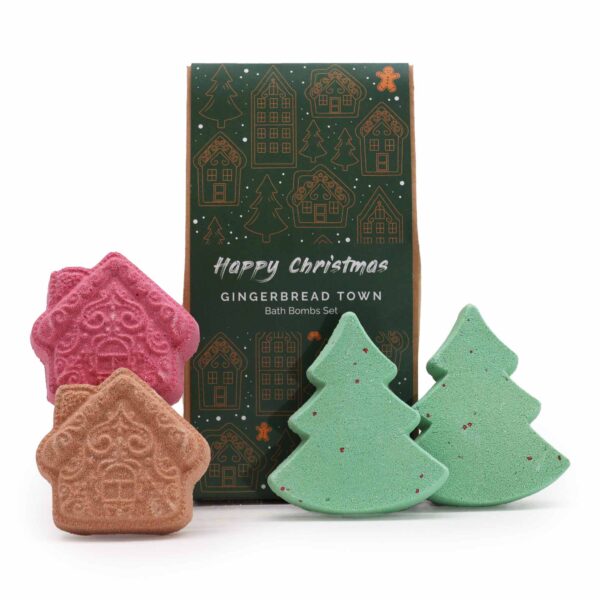 Coffret cadeau de bombe de bain de Noël Gingerbread Town- Vendu par 1