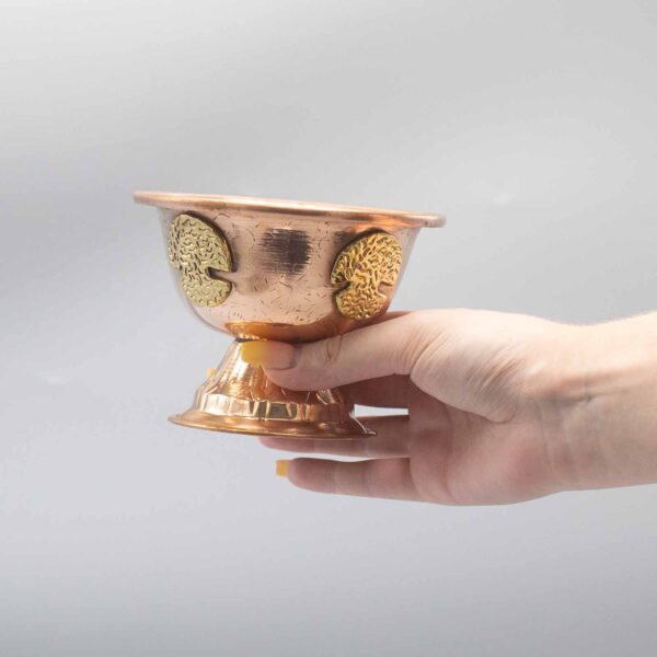 Calice rituel en cuivre avec arbre de vie 12x9cm- Vendu par 1 – Image 3